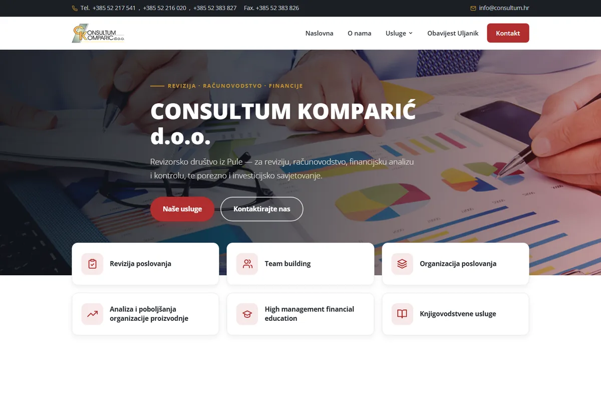 Consultum Komparić – web stranica revizije i računovodstva