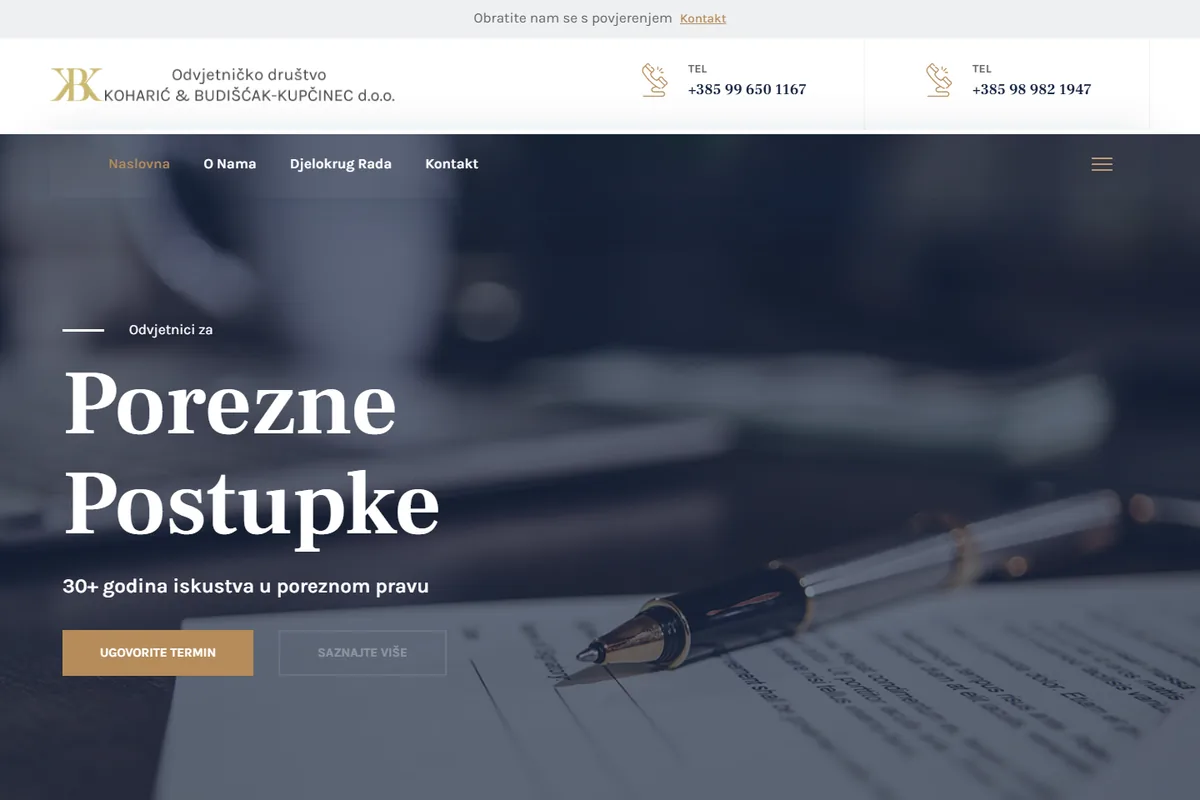 Odvjetnice KBK – web stranica odvjetničkog ureda