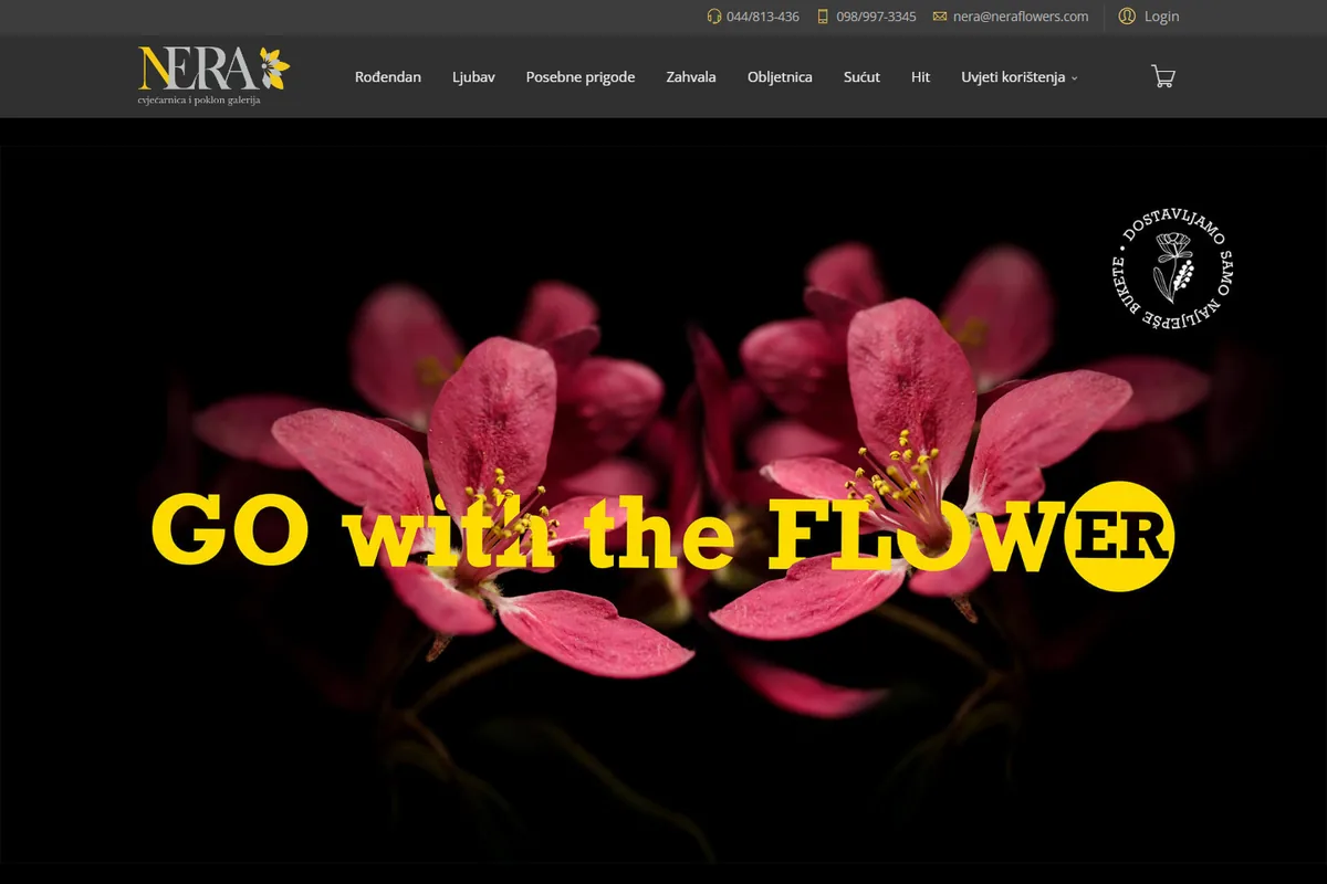 Nera Flowers – web stranica cvjećarskog studija